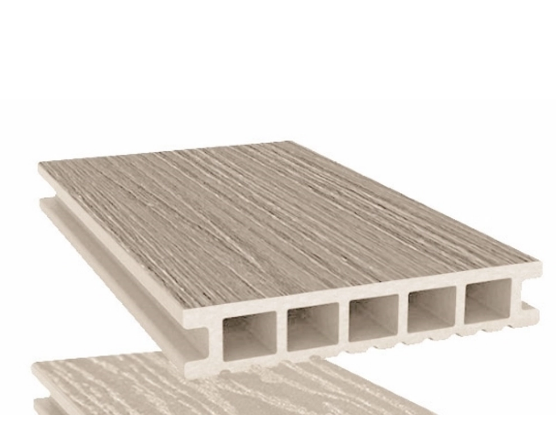 Террасная доска из ДПК Savewood Ornus радиальный распил бежевый